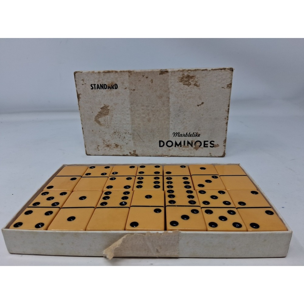 Vintage Dominoes - Puremco Standard Marblelike No. 616 w/ Box Waco Texas USA. W